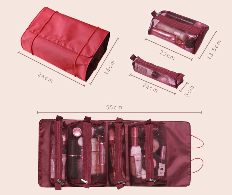 4in1萬用折疊化妝包-質感黑