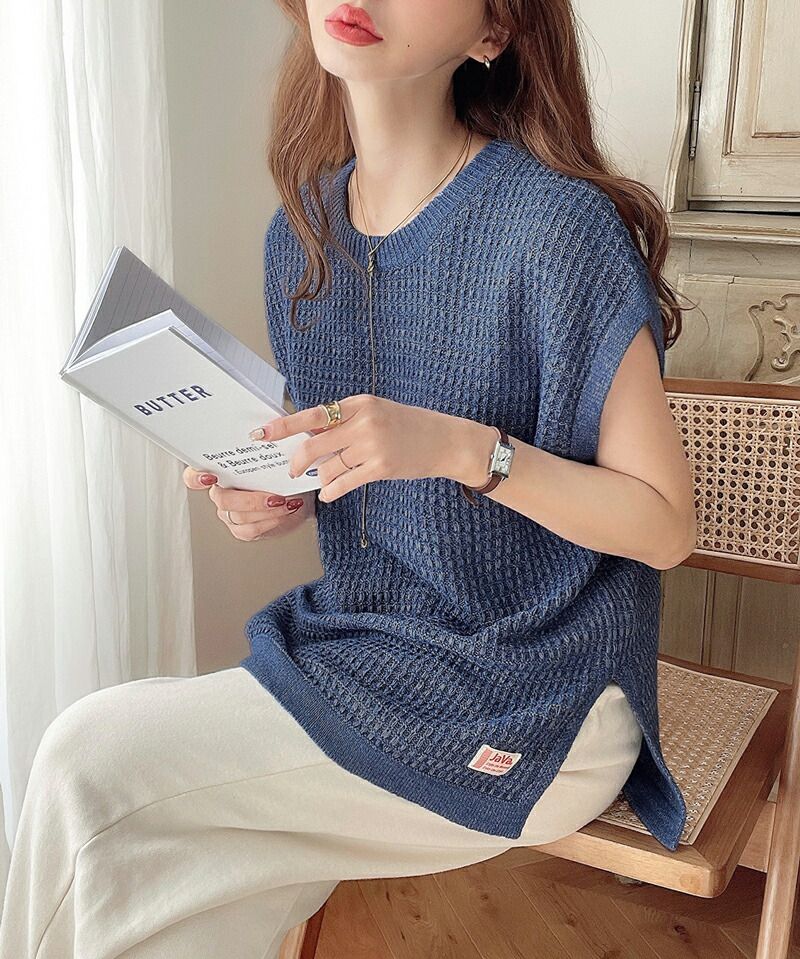 日本 Classical Elf - 百搭清新鉤針無袖上衣/背心-黑