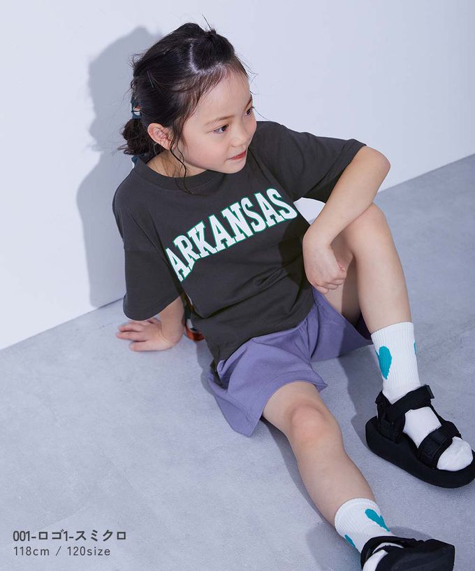 日本 devirock - 100%棉 定番印花寬版短袖上衣-漢堡-墨灰