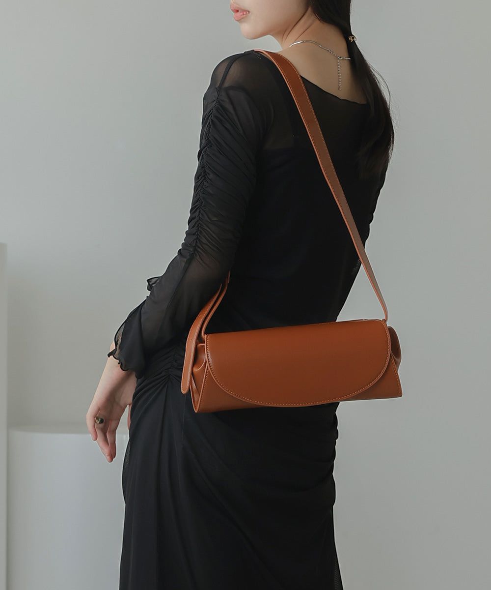 日本 Bab - 簡約皮革法棍小包-黑