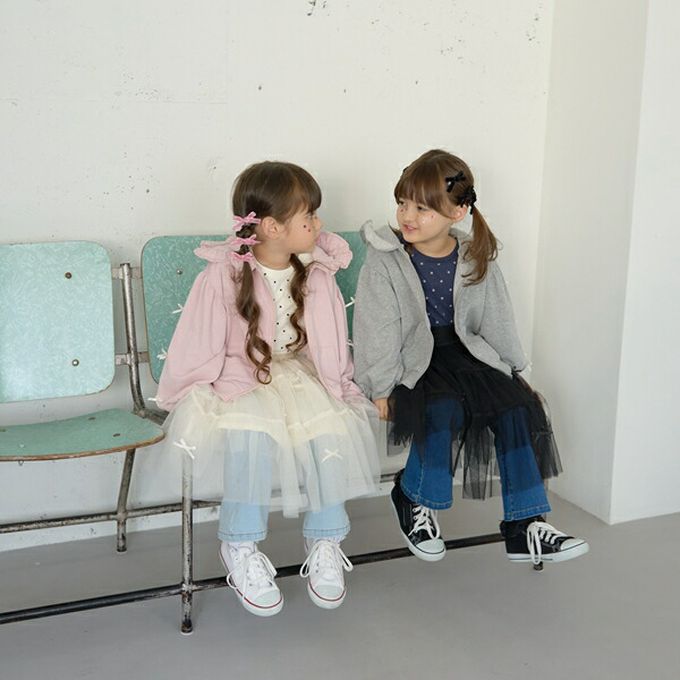 日本 Lycee mine - 蝴蝶結袖荷葉邊少女連帽外套-灰