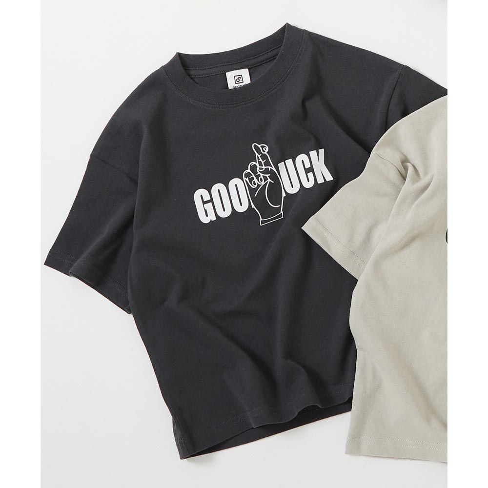 日本 devirock - 100%棉 定番短袖上衣-GOODLUCK-炭黑