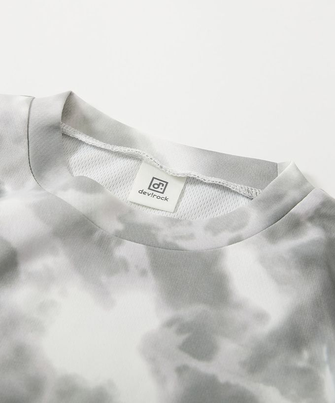 日本 devirock - 速乾網眼暈染風涼爽短袖上衣-粉紫