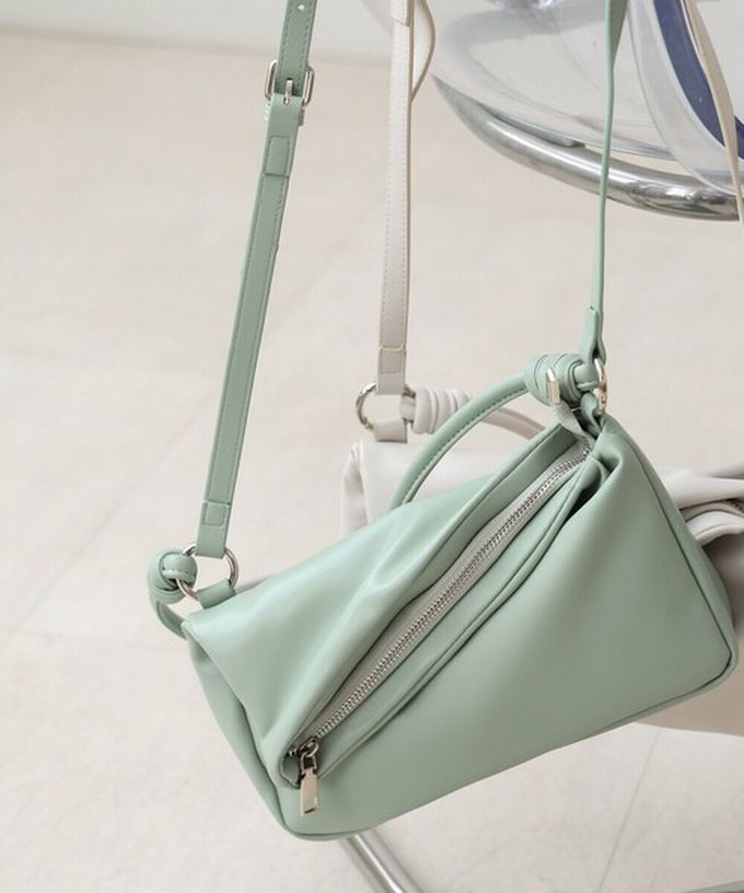 日本 Bab - 2way軟質拉鍊造型手提/側背包-象牙白