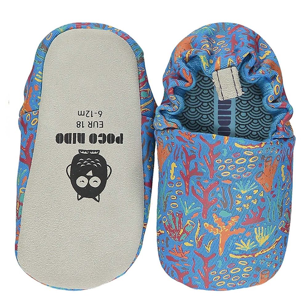 英國 POCO NIDO - 寶寶手工鞋/學步鞋-浪漫珊瑚礁-海洋藍