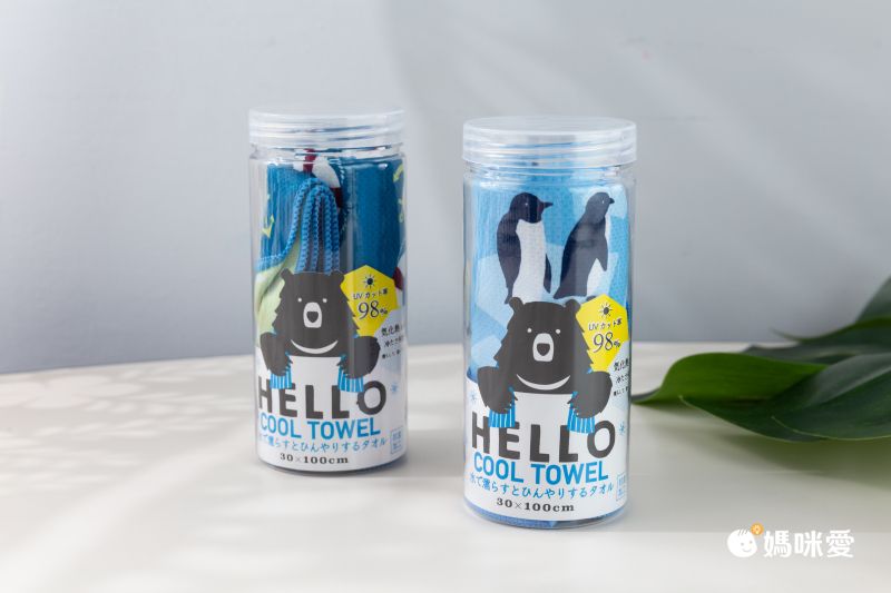 日本現代百貨 - 抗UV水涼感巾(附收納罐)-企鵝家庭 (30x100cm)