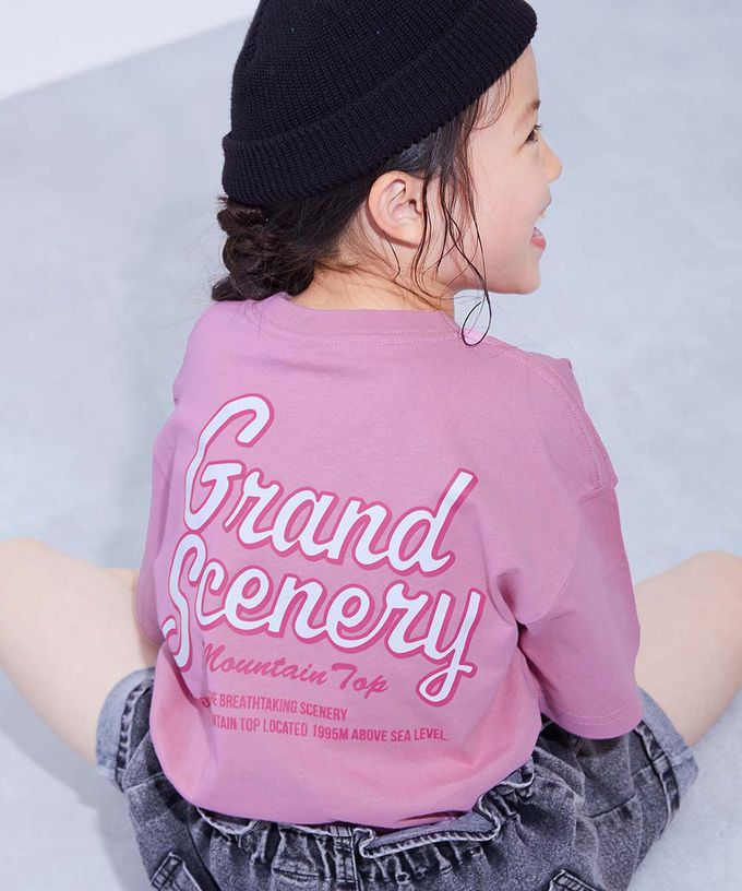 日本 devirock - 100%棉 定番印花短袖上衣-背後大logo-灰棕