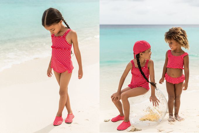 德國Playshoes - 抗UV水陸兩用沙灘懶人童鞋-復古波點