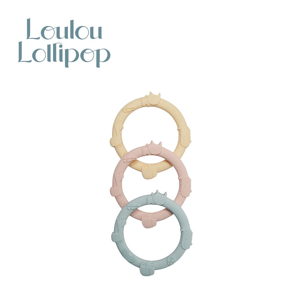 Loulou Lollipop - 加拿大 咬咬環矽膠固齒器-夢幻色-(3入組)