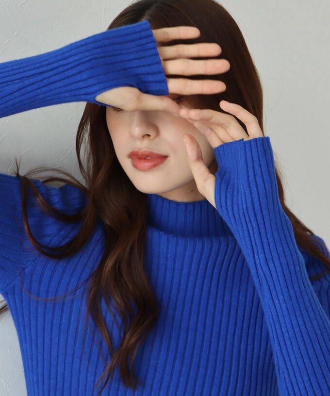 日本 BLUE EAST - 小立領坑條針織上衣-果實紅