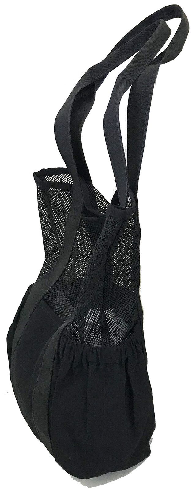 日本代購 - 美式休閒風 網眼拼接肩背購物袋-黑 (37x25x12cm)