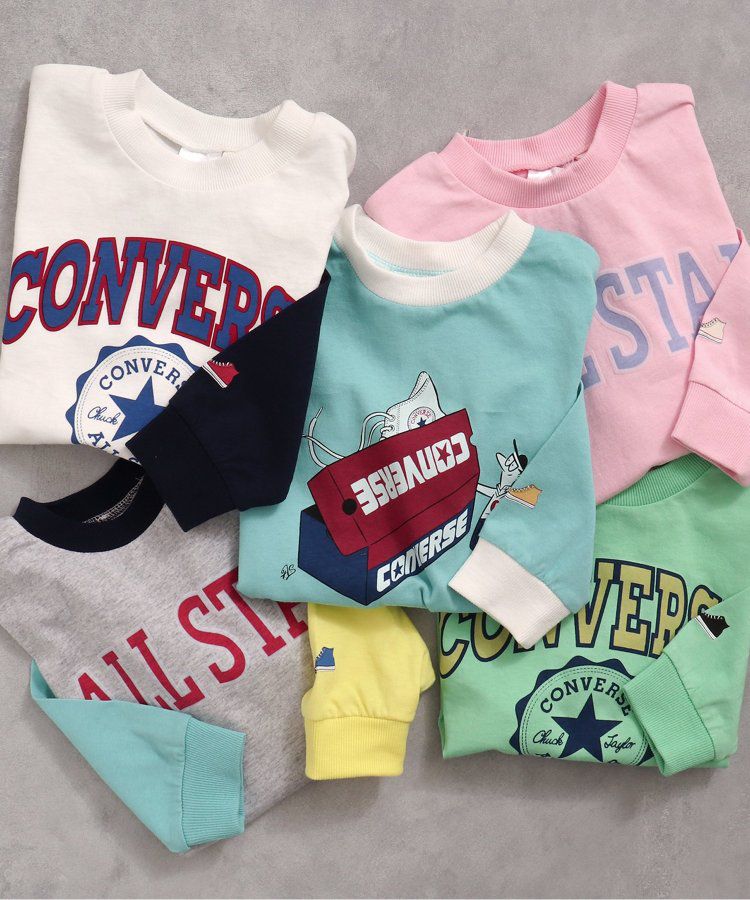 日本 BREEZE - CONVERSE聯名 印花長袖上衣-粉紅