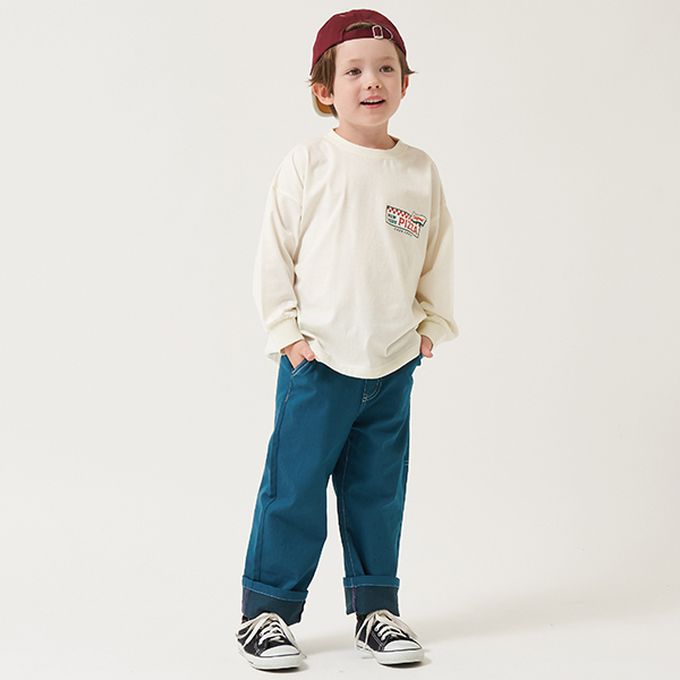 日本 b-ROOM - 純棉柔軟世界美食長袖上衣-拉麵-米黃