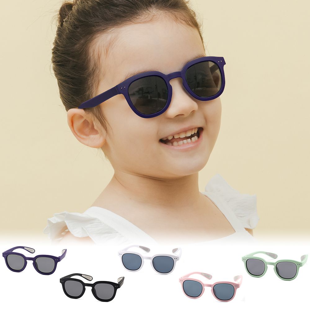 ALEGANT - 輕柔時尚海貝紫兒童專用防滑輕量彈性太陽眼鏡│UV400偏光墨鏡