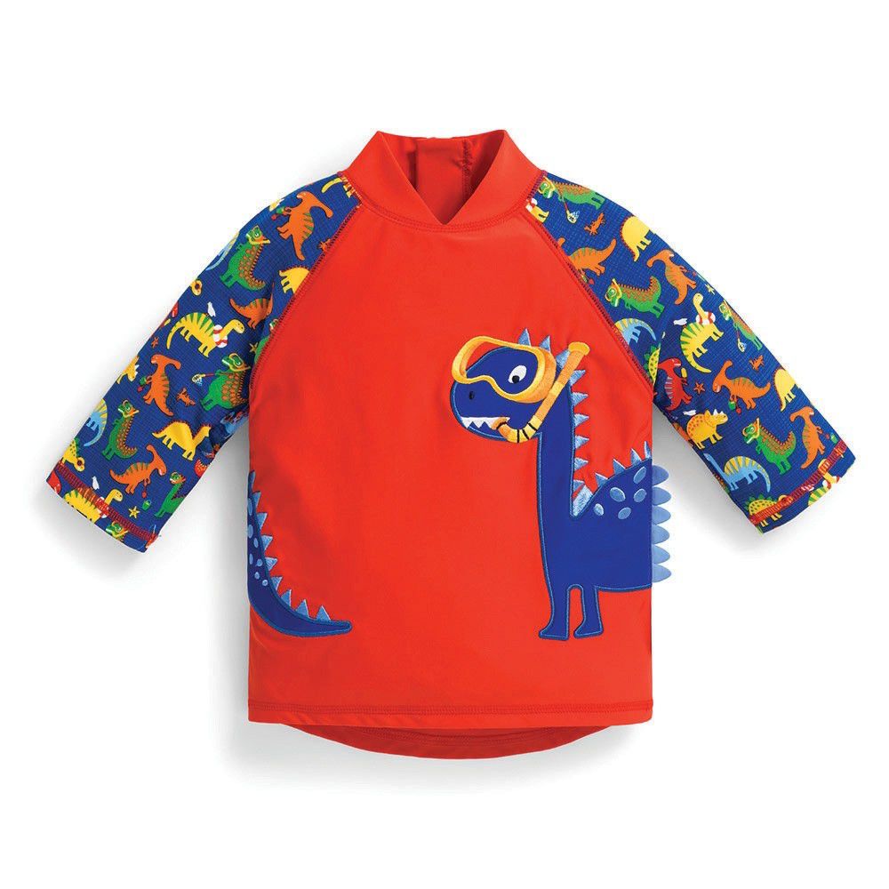 英國 JoJo Maman BeBe - 嬰幼兒/兒童兩件式防曬泳裝-恐龍玩水