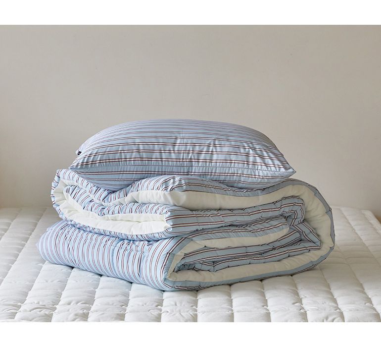 韓國 Maatila - 可水洗M2全方位抗菌防蟎棉被(冬被)-法式灰藍直紋
