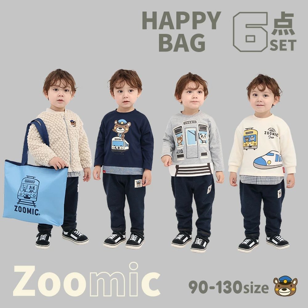 2026【福袋豪華6件】超萌電車小熊-上衣x3+長褲x1+外套x1+保溫手提袋