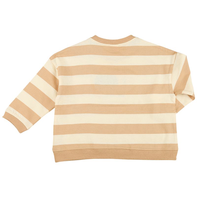 akachan honpo - 長袖T恤-動物凸毛繡-淺卡其色