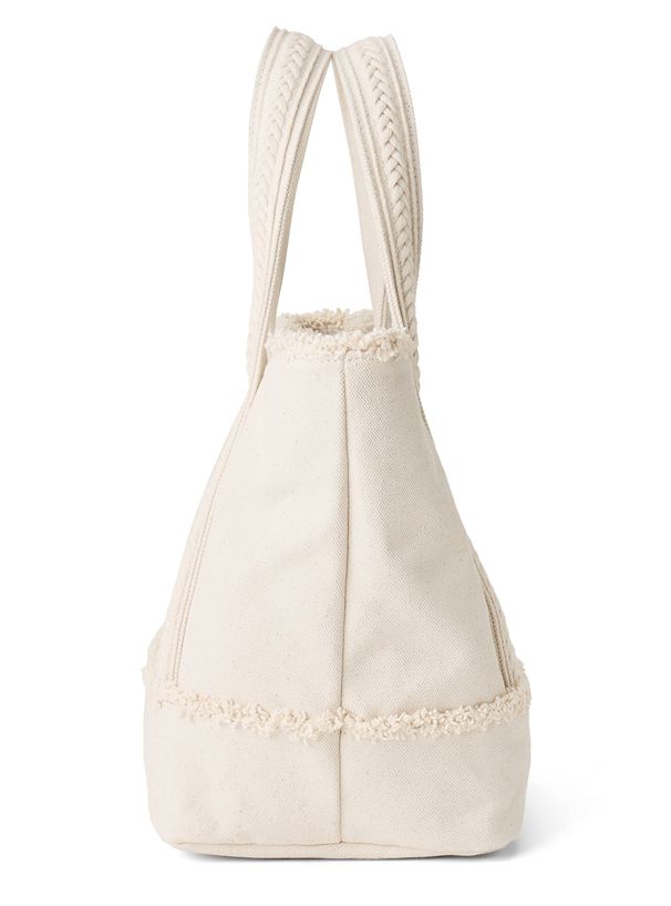 日本 GRL - 100%棉 厚磅抽鬚帆布托特包-黑 (F)