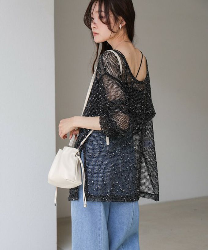 日本 Bab - 輕巧抽繩可愛感側背小包-黑