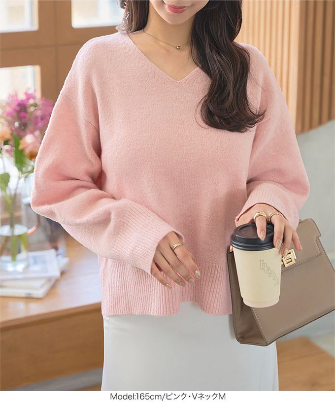 日本 Kobe Lettuce - [可機洗]都會時尚柔軟寬鬆毛衣(選領)-藍綠x白條紋