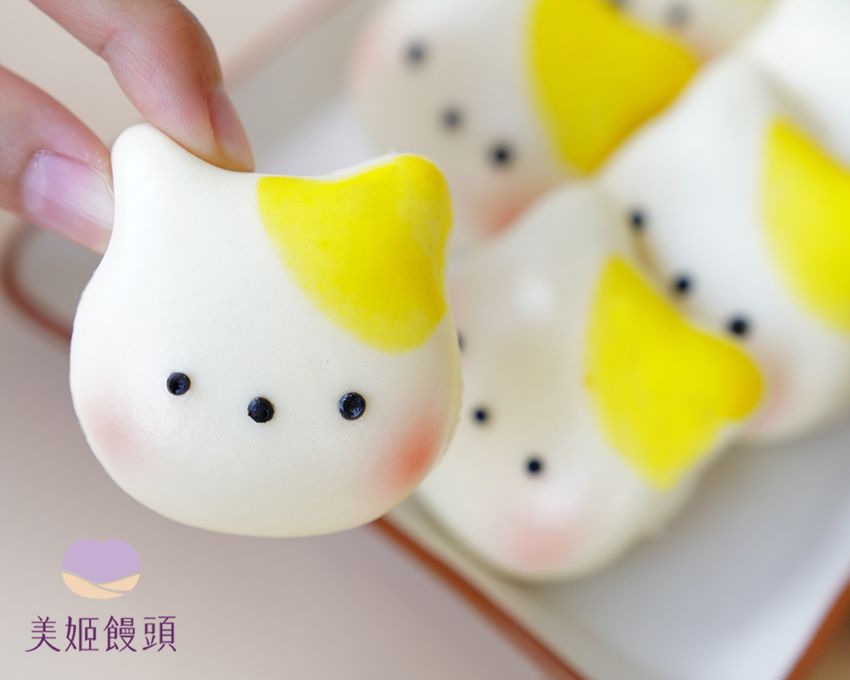 美姬饅頭 - 迷你貓咪無糖鮮乳造型饅頭 (12入)-20g