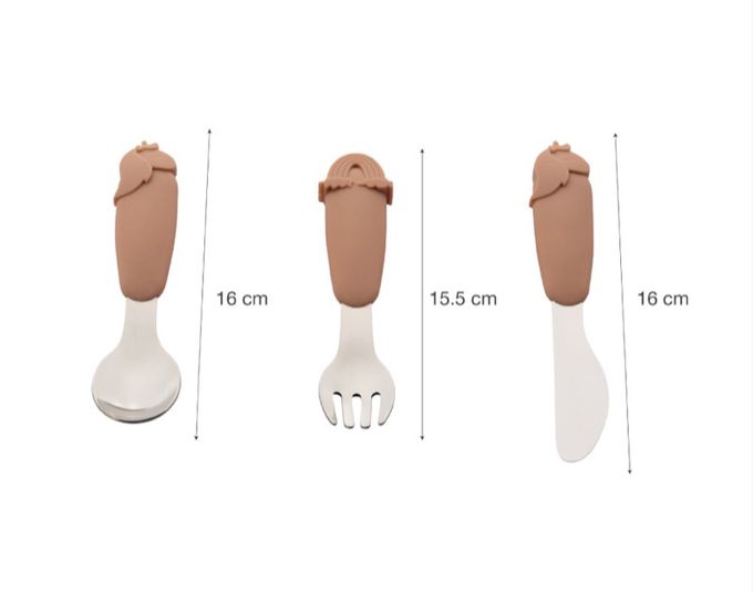 Citron - 幼兒餐具三件組_森林綠