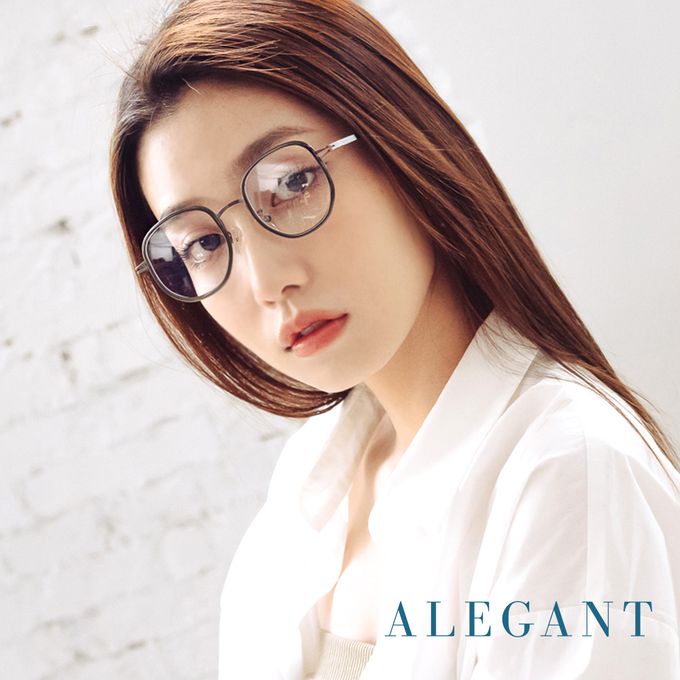 ALEGANT - 義式質感歐碧綠溫莎圈縷空造型圓框UV400濾藍光眼鏡