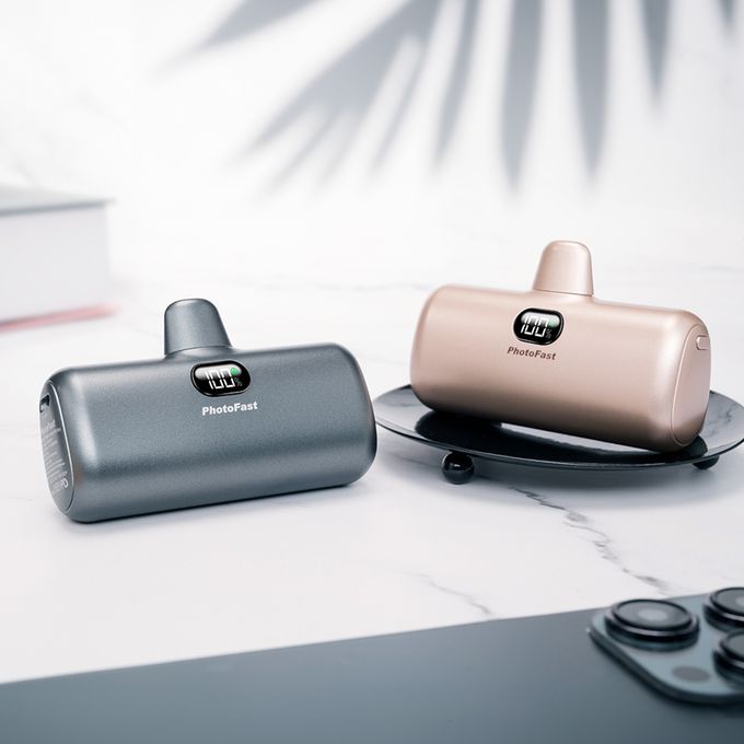 PhotoFast - PD快充版 5000mAh 直插式 口袋電源 行動電源 Lighting Power-金屬限定款 (蘋果 / 安卓)-玫瑰金