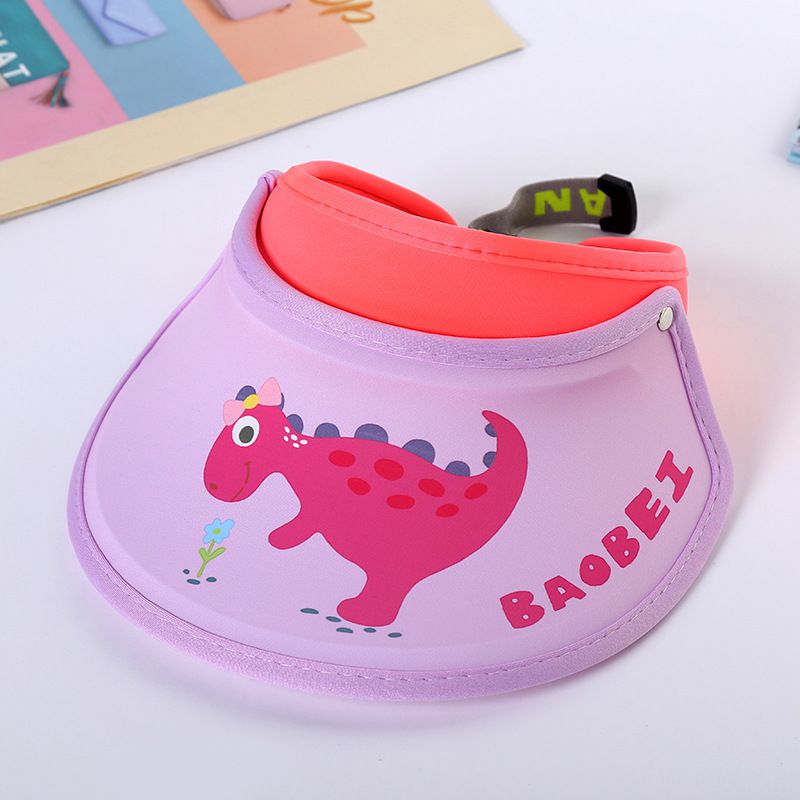 兒童空頂遮陽帽-恐龍玩車車-藍+黃 (建議2-8歲)