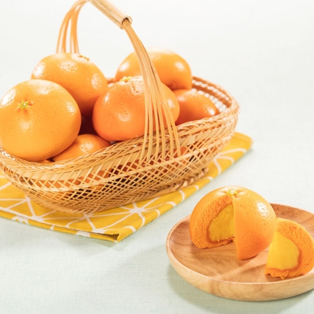 美姬饅頭 - 大吉利橘子造型奶黃包-6入-50g/顆-6入-50g/顆