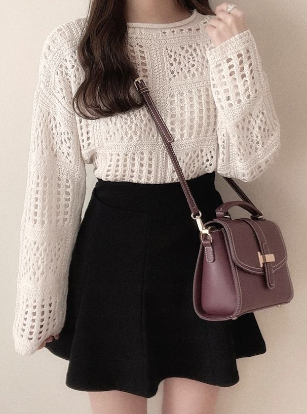 日本 GRL - 春日輕盈雕花鉤針上衣/罩衫 (F)