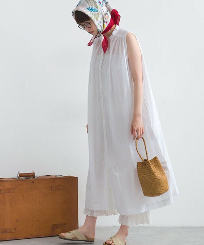 日本 Lupilien - 100%印度棉 清爽素色無袖洋裝-黑