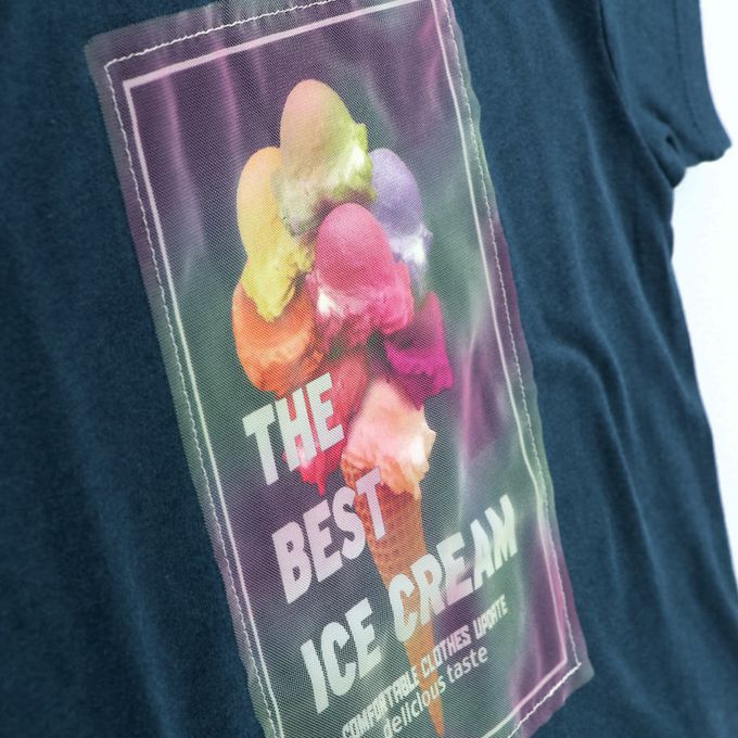 日本 BRANSHES - 接觸涼感 夏季印花短袖上衣-變色刨冰-萊姆黃