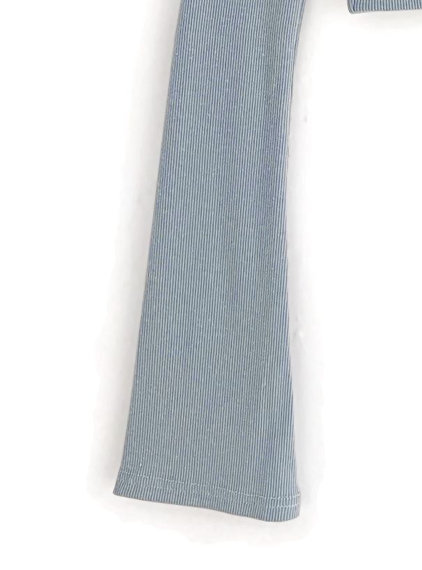 日本 GRL - 平口羅紋彈性長袖上衣-卡其米