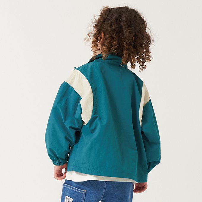 日本 b-ROOM - 潑水加工 廓形撞色防風外套-焦糖棕