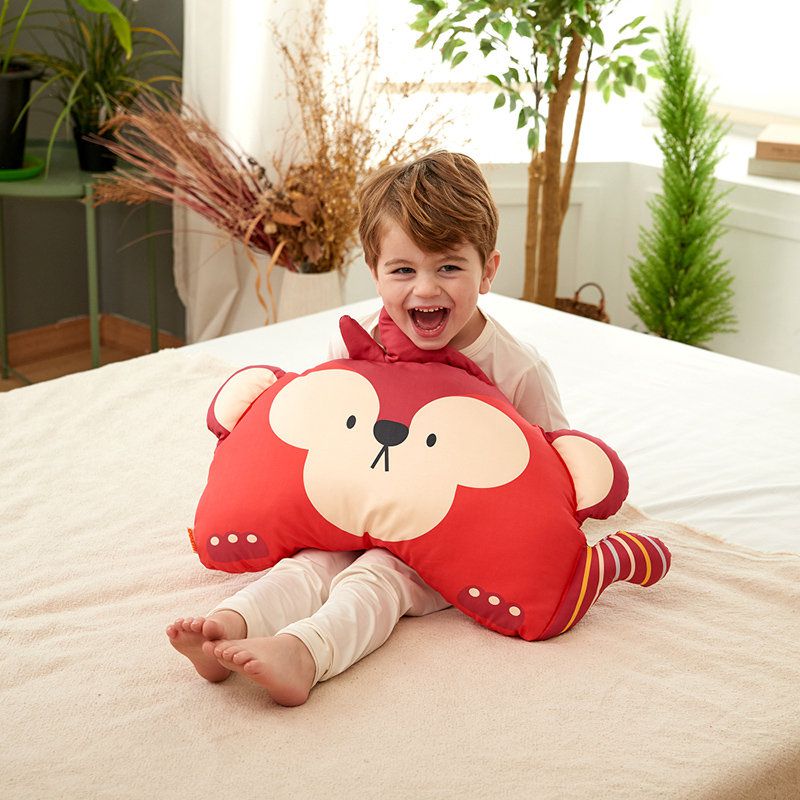 正韓Hello HiZoo - 純手工製動物夥伴防蟎抗菌兒童枕/透氣枕/護脊/護頸枕(小款)-偶像猴