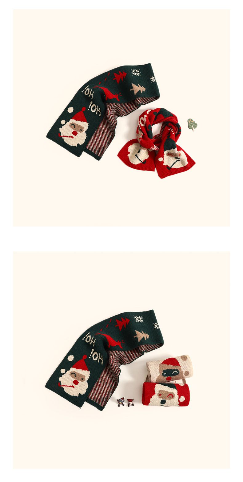 保暖防風加長圍脖-聖誕小鹿-紅色 (長度約135cm)