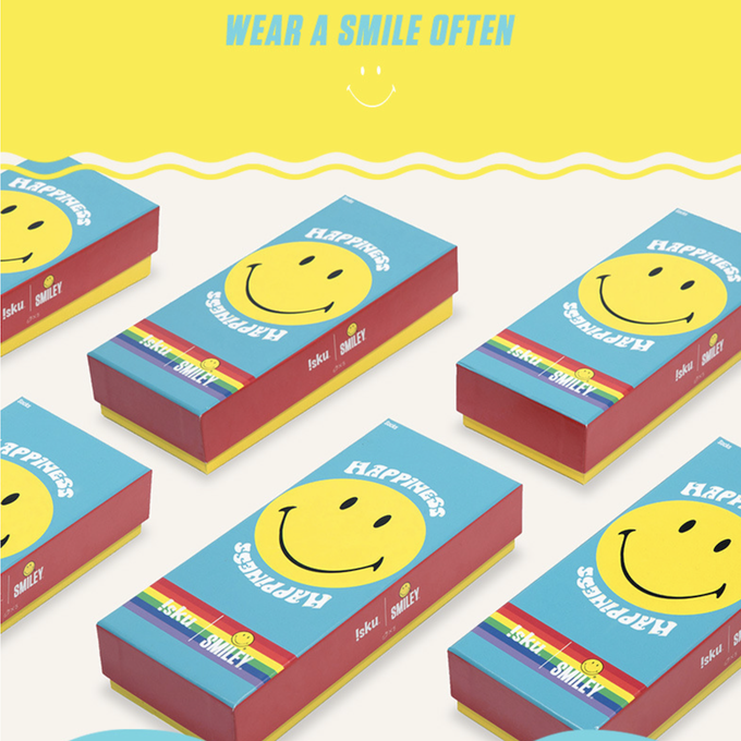 love, charlotte - Smiley 笑臉聯名款短筒棉襪 (XXL (腳長22~24cm))-5 雙一組