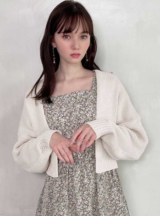 日本 GRL - 甜美開襟短版針織外套-淺卡其 (F)