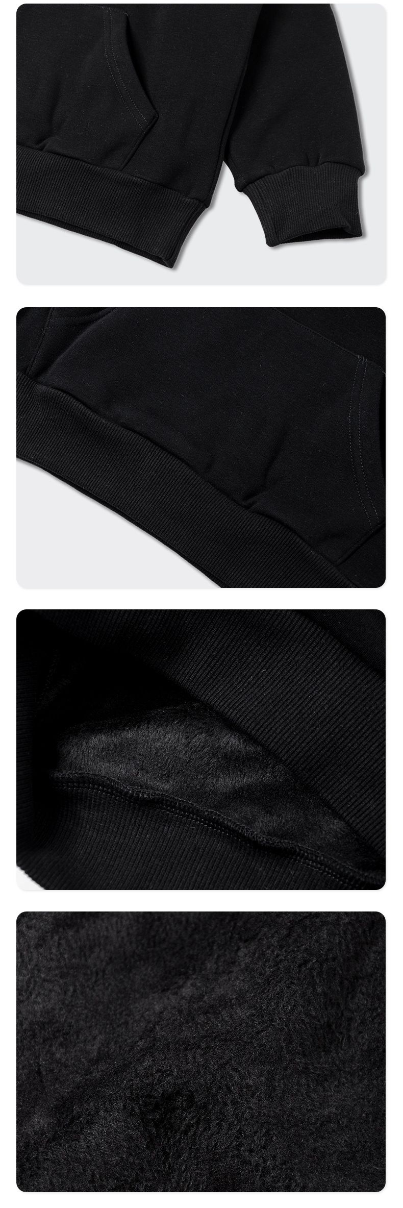 加絨連帽長袖大學T-笑臉-灰色