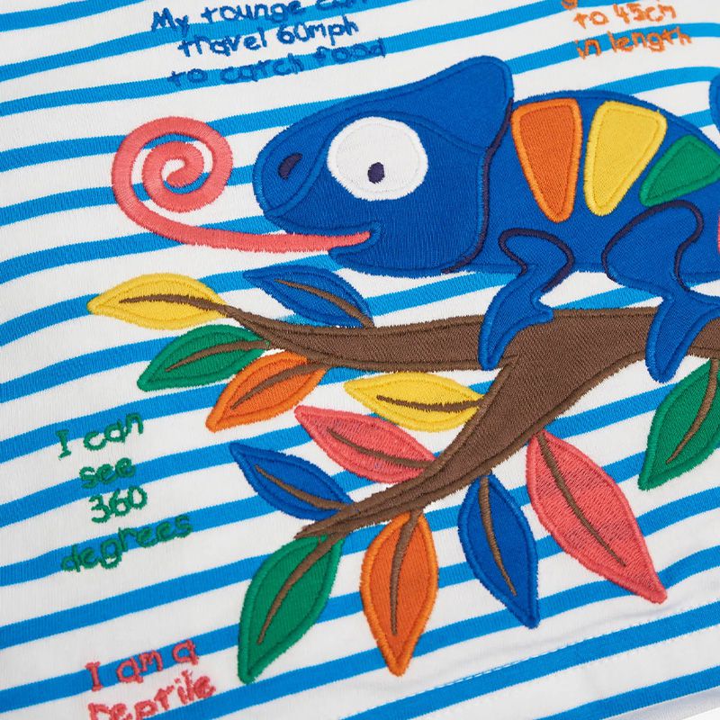 英國 JoJo Maman BeBe - 超優質嬰幼兒/兒童100％純棉短袖上衣/T-shirt/動物T-變色龍