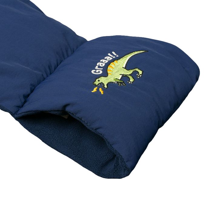 akachan honpo - 鋪棉圍巾-恐龍-深藍色