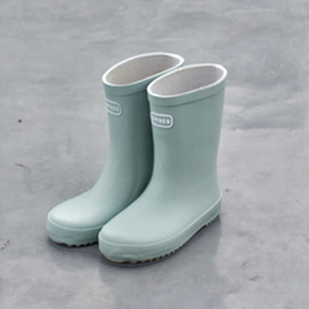 日本 OMNES - 歐風防滑橡膠兒童雨鞋-湖水藍