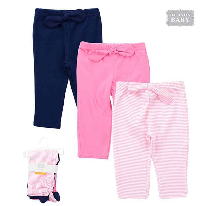 美國 Luvable Friends - 甜蜜寶貝100%純棉嬰幼兒長褲3件組-淡粉條紋