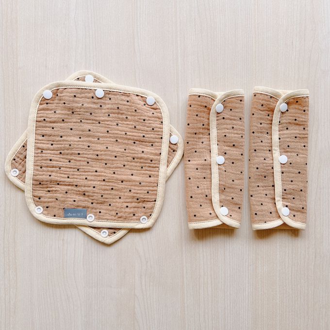 Chi-mi啾米 - 四層紗背帶口水巾3組