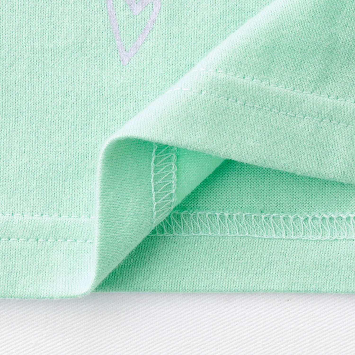 日本千趣會 - GITA 純棉印花七分袖T-英文草寫字-薄荷綠