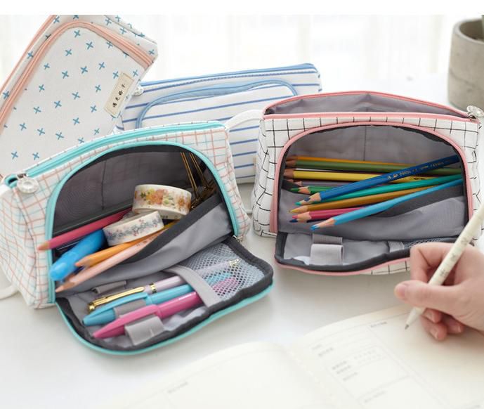 三角形大開口鉛筆袋-紫色