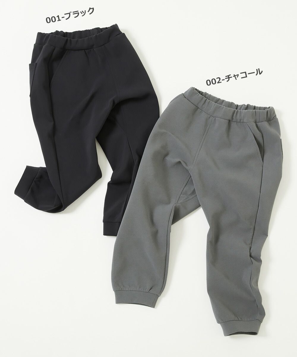 日本 devirock - 防汙加工 縮口休閒運動長褲-黑x綠直條