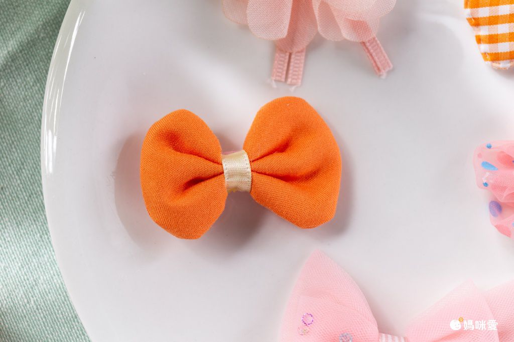 甜美網紗小清新布藝髮夾(10入組)-黃色